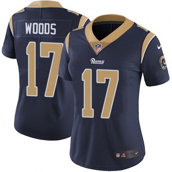 Women's Rams #17 Robert Woods Navy Blue Team Color Stitched NFL Vapor Untouchable Limited Jersey