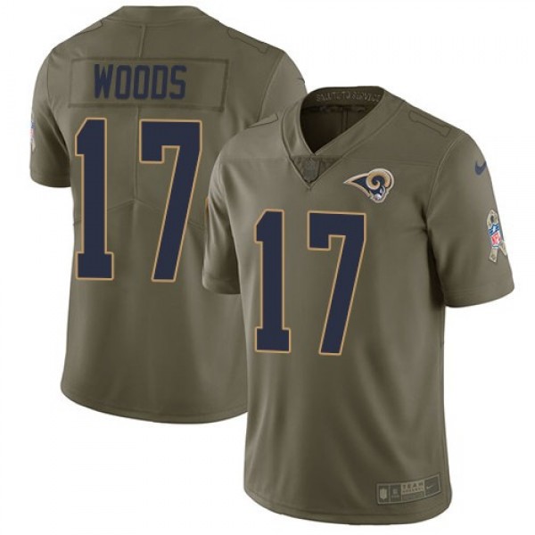 Nike Rams #17 Robert Woods Olive Men's Stitched NFL Limited 2017 Salute to Service Jersey