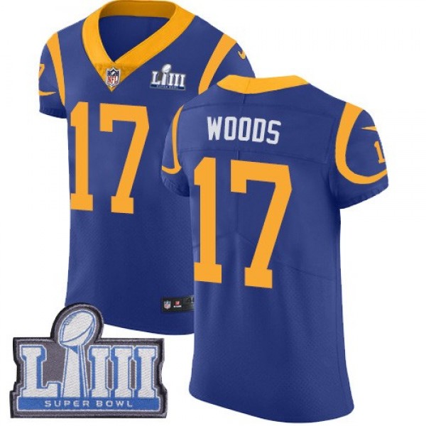 Nike Rams #17 Robert Woods Royal Blue Alternate Super Bowl LIII Bound Men's Stitched NFL Vapor Untouchable Elite Jersey