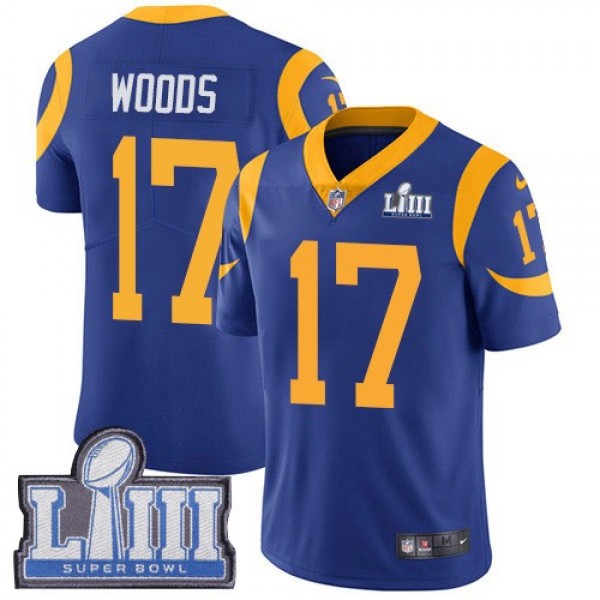 Nike Rams #17 Robert Woods Royal Blue Alternate Super Bowl LIII Bound Men's Stitched NFL Vapor Untouchable Limited Jersey