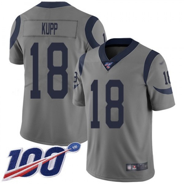 Nike Rams #18 Cooper Kupp Gray Men's Stitched NFL Limited Inverted Legend 100th Season Jersey