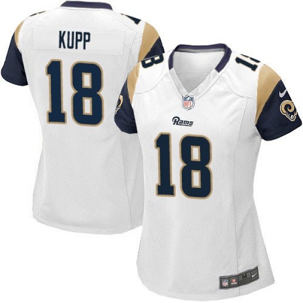 Women's Rams #18 Cooper Kupp White Stitched NFL Elite Jersey