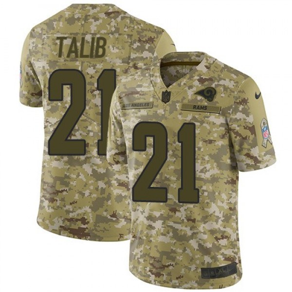 Nike Rams #21 Aqib Talib Camo Men's Stitched NFL Limited 2018 Salute To Service Jersey