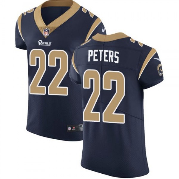 Nike Rams #22 Marcus Peters Navy Blue Team Color Men's Stitched NFL Vapor Untouchable Elite Jersey