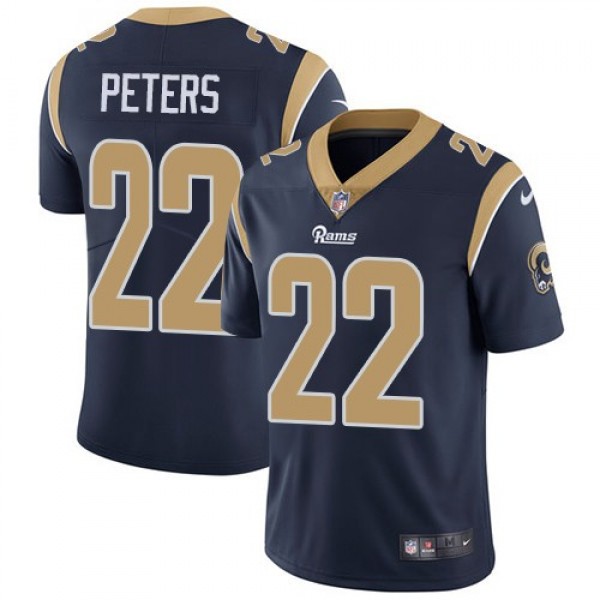 Nike Rams #22 Marcus Peters Navy Blue Team Color Men's Stitched NFL Vapor Untouchable Limited Jersey