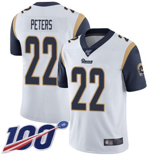 Nike Rams #22 Marcus Peters White Men's Stitched NFL 100th Season Vapor Limited Jersey