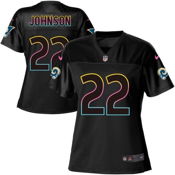 Women's Rams #22 Trumaine Johnson Black NFL Game Jersey