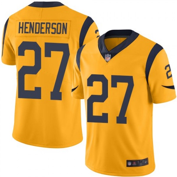 Nike Rams #27 Darrell Henderson Gold Men's Stitched NFL Limited Rush Jersey