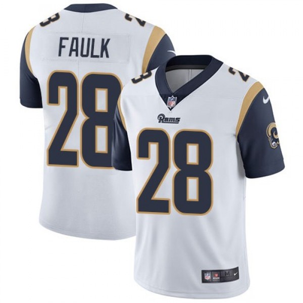 علاقي Nike Rams #28 Marshall Faulk White Men's Stitched NFL Vapor ... علاقي
