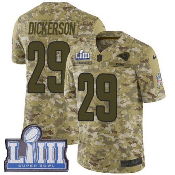 ملونات طعام Nike Rams #29 Eric Dickerson Camo Super Bowl LIII Bound Men's ... ملونات طعام