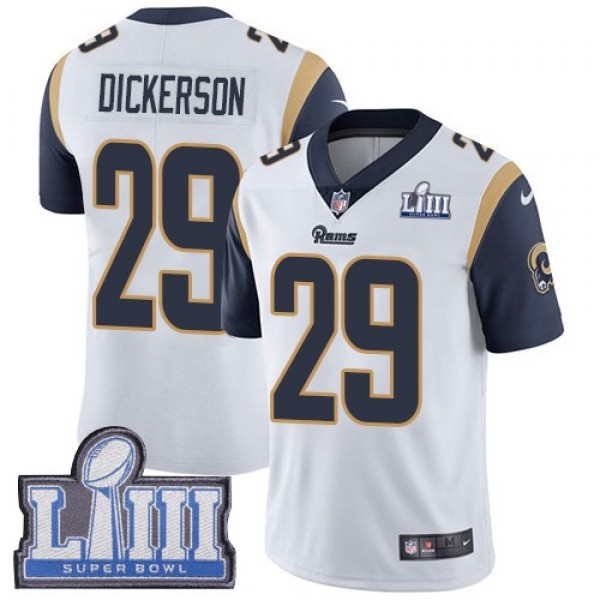 Nike Rams #29 Eric Dickerson White Super Bowl LIII Bound Men's Stitched NFL Vapor Untouchable Limited Jersey