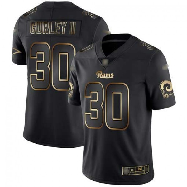 Nike Rams #30 Todd Gurley II Black/Gold Men's Stitched NFL Vapor Untouchable Limited Jersey