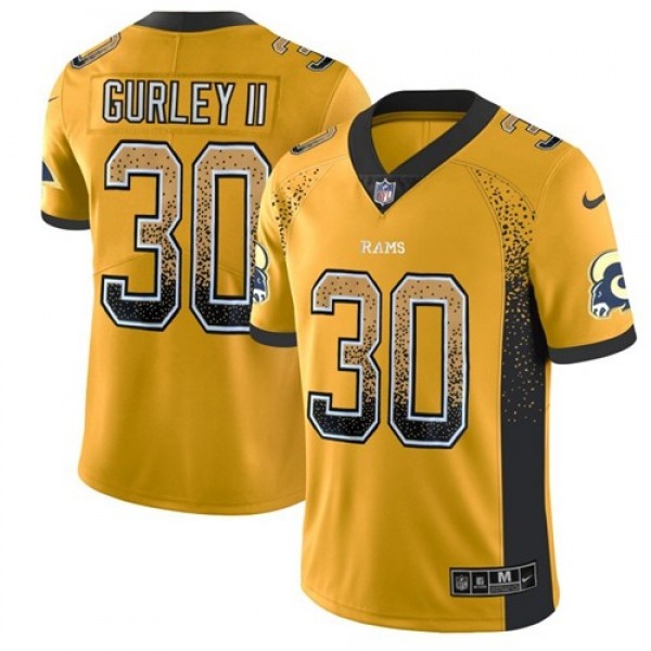 Nike Rams #30 Todd Gurley II Gold Men's Stitched NFL Limited Rush Drift Fashion Jersey