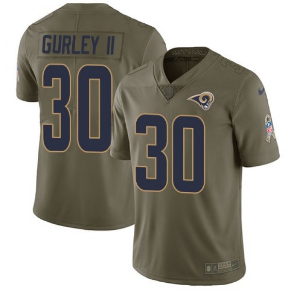 Nike Rams #30 Todd Gurley II Olive Men's Stitched NFL Limited 2017 Salute to Service Jersey