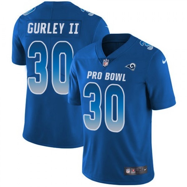 Women's Rams #30 Todd Gurley II Royal Stitched NFL Limited NFC 2018 Pro Bowl Jersey