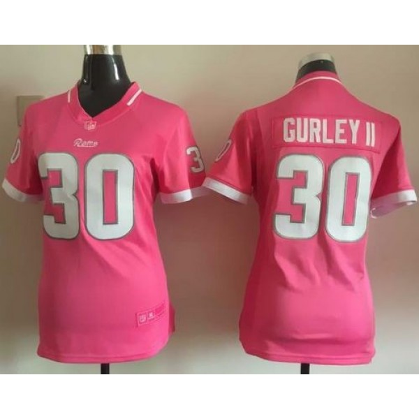Women's Rams #30 Todd Gurley Pink Stitched NFL Elite Bubble Gum Jersey