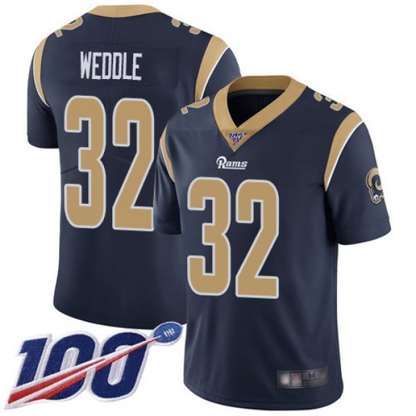 Nike Rams #32 Eric Weddle Navy Blue Team Color Men's Stitched NFL 100th Season Vapor Limited Jersey