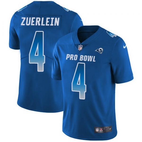 Women's Rams #4 Greg Zuerlein Royal Stitched NFL Limited NFC 2018 Pro Bowl Jersey