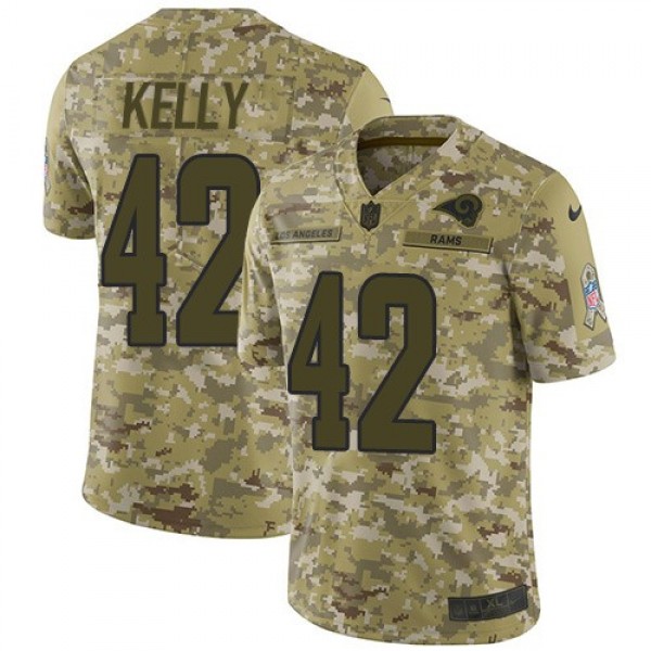 Nike Rams #42 John Kelly Camo Men's Stitched NFL Limited 2018 Salute To Service Jersey
