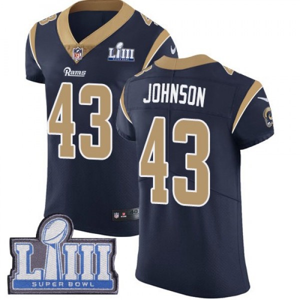 Nike Rams #43 John Johnson Navy Blue Team Color Super Bowl LIII Bound Men's Stitched NFL Vapor Untouchable Elite Jersey