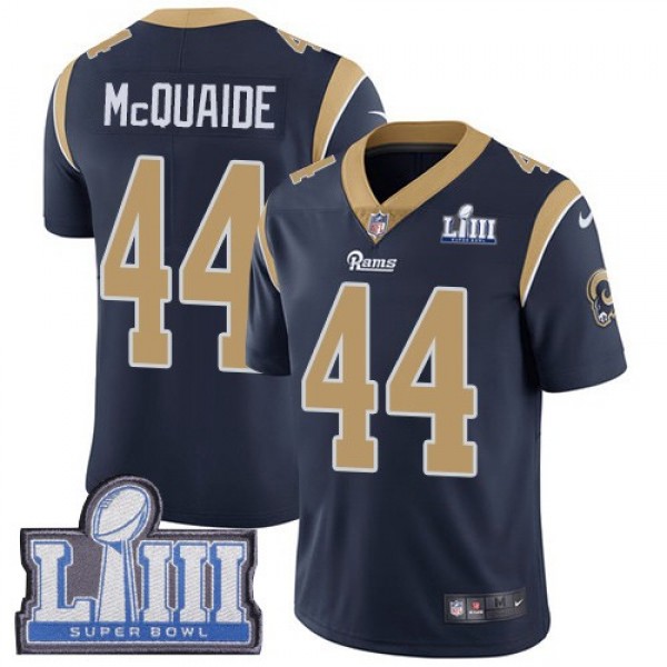 Nike Rams #44 Jacob McQuaide Navy Blue Team Color Super Bowl LIII Bound Men's Stitched NFL Vapor Untouchable Limited Jersey