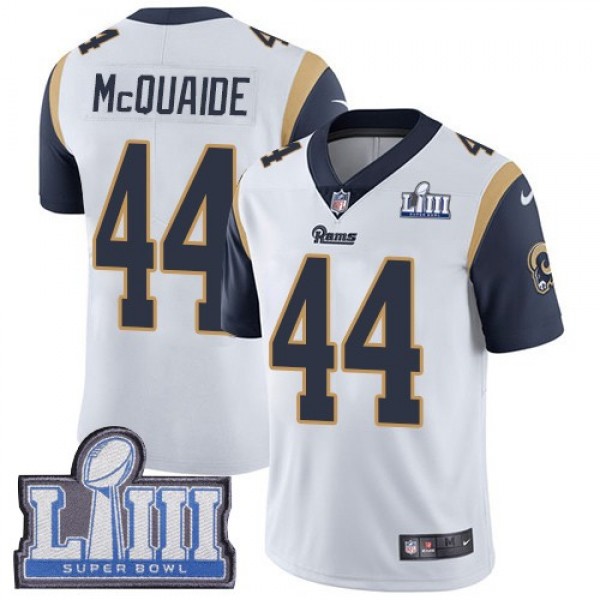 Nike Rams #44 Jacob McQuaide White Super Bowl LIII Bound Men's Stitched NFL Vapor Untouchable Limited Jersey