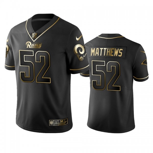 Nike Rams #52 Clay Matthews Black Golden Limited Edition Stitched NFL Jersey
