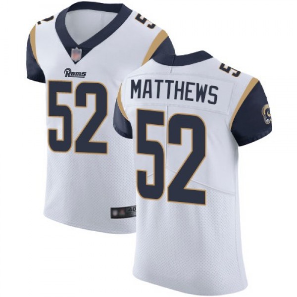 Nike Rams #52 Clay Matthews White Men's Stitched NFL Vapor Untouchable Elite Jersey