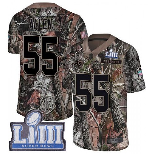 Nike Rams #55 Brian Allen Camo Super Bowl LIII Bound Men's Stitched NFL Limited Rush Realtree Jersey