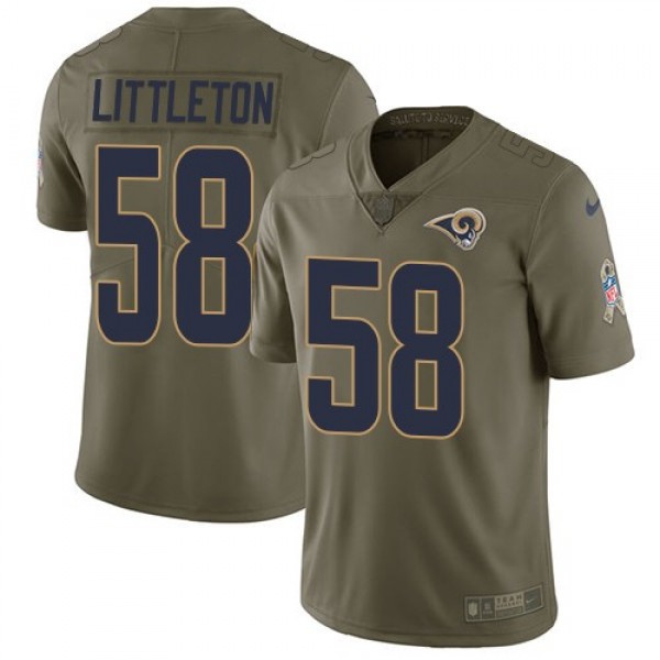 Nike Rams #58 Cory Littleton Olive Men's Stitched NFL Limited 2017 Salute To Service Jersey