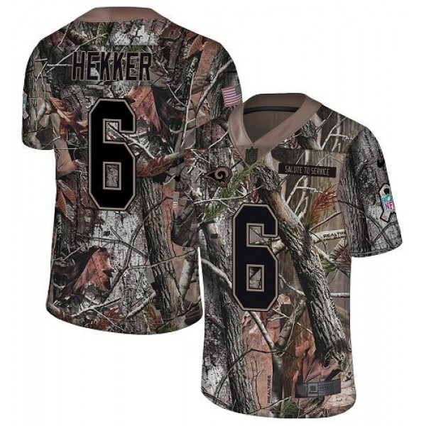 Nike Rams #6 Johnny Hekker Camo Men's Stitched NFL Limited Rush Realtree Jersey
