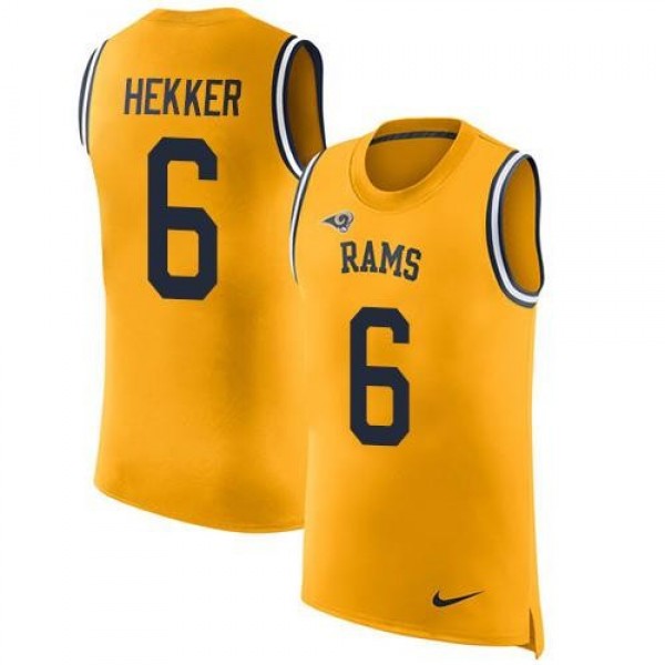Nike Rams #6 Johnny Hekker Gold Men's Stitched NFL Limited Rush Tank Top Jersey