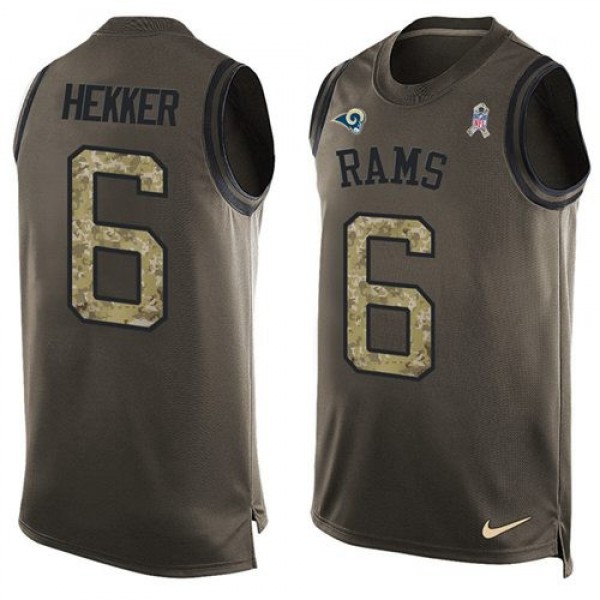 Nike Rams #6 Johnny Hekker Green Men's Stitched NFL Limited Salute To Service Tank Top Jersey