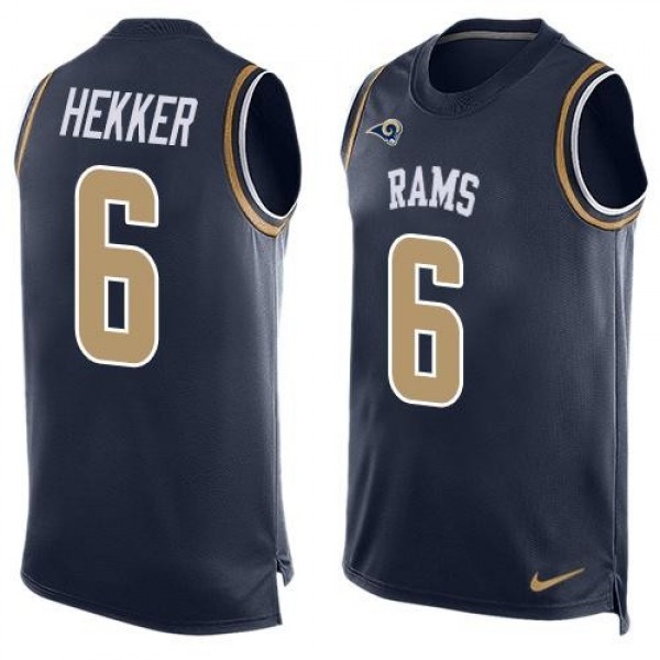 Nike Rams #6 Johnny Hekker Navy Blue Team Color Men's Stitched NFL Limited Tank Top Jersey