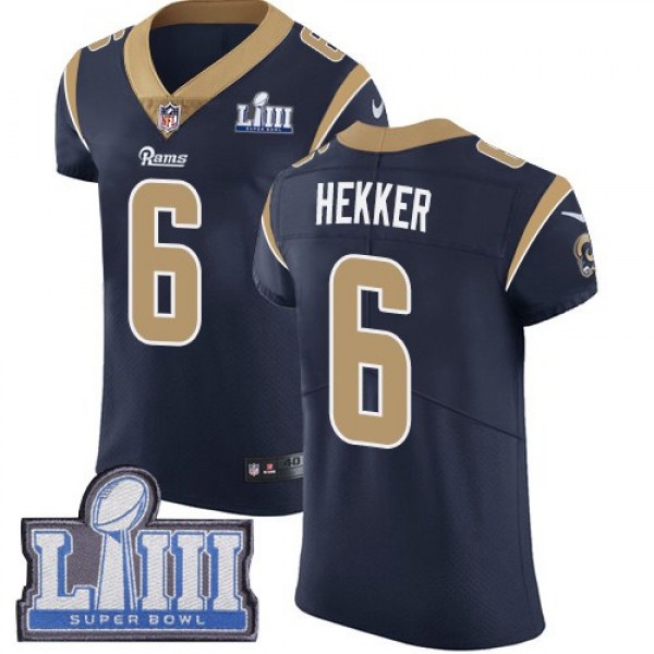 Nike Rams #6 Johnny Hekker Navy Blue Team Color Super Bowl LIII Bound Men's Stitched NFL Vapor Untouchable Elite Jersey