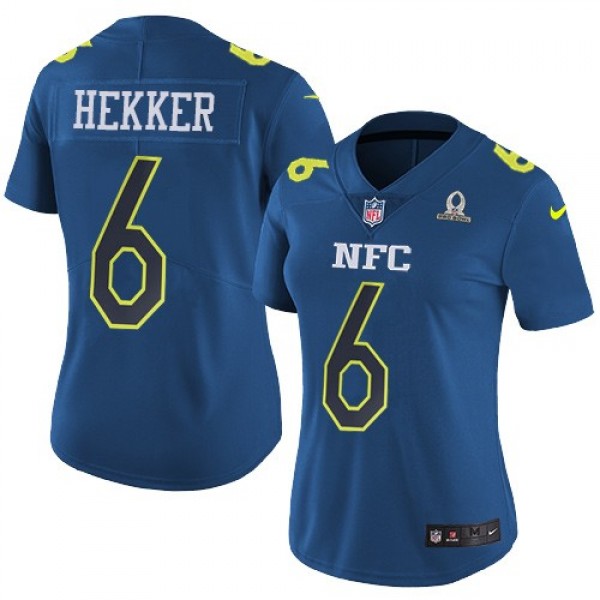 Women's Rams #6 Johnny Hekker Navy Stitched NFL Limited NFC 2017 Pro Bowl Jersey