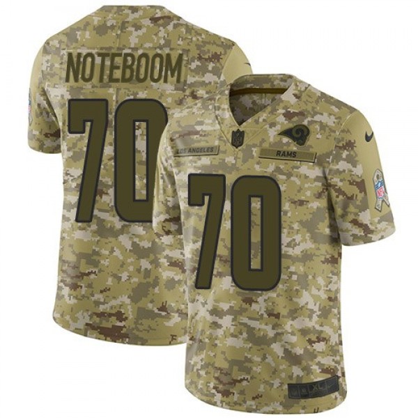 Nike Rams #70 Joseph Noteboom Camo Men's Stitched NFL Limited 2018 Salute To Service Jersey