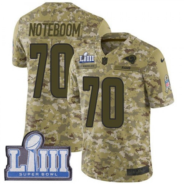 Nike Rams #70 Joseph Noteboom Camo Super Bowl LIII Bound Men's Stitched NFL Limited 2018 Salute To Service Jersey