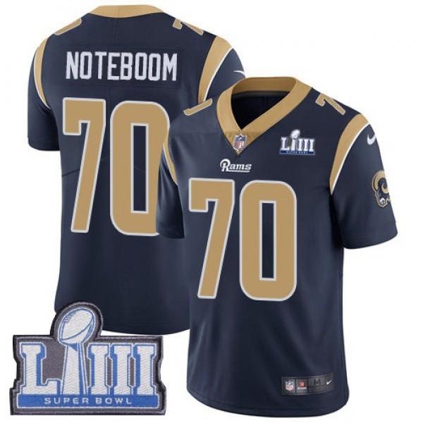 Nike Rams #70 Joseph Noteboom Navy Blue Team Color Super Bowl LIII Bound Men's Stitched NFL Vapor Untouchable Limited Jersey
