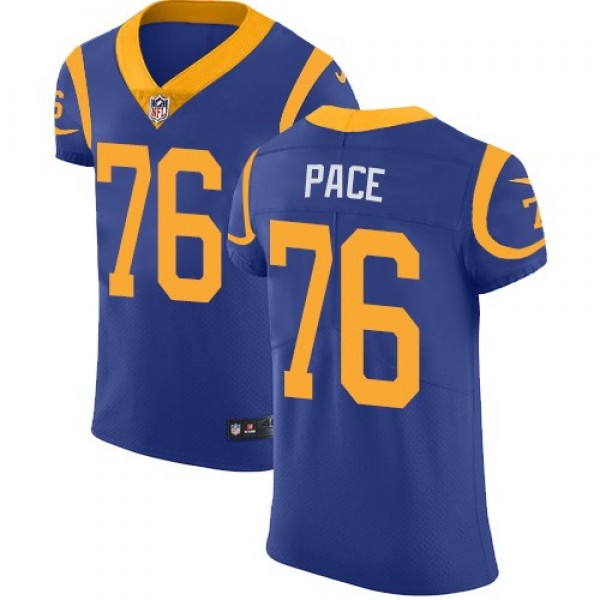 Nike Rams #76 Orlando Pace Royal Blue Alternate Men's Stitched NFL Vapor Untouchable Elite Jersey