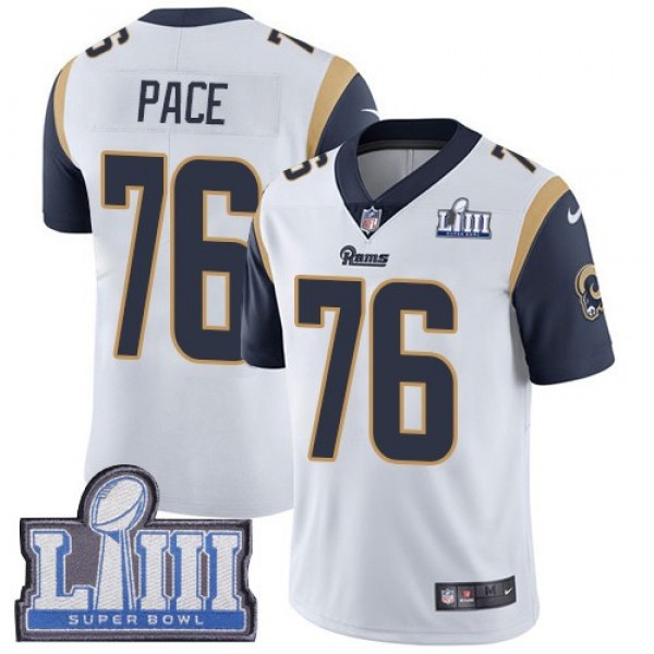 Nike Rams #76 Orlando Pace White Super Bowl LIII Bound Men's Stitched NFL Vapor Untouchable Limited Jersey