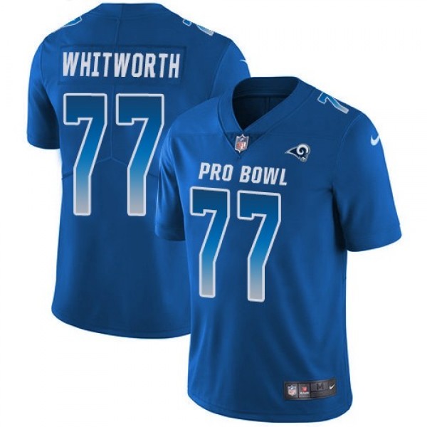 Nike Rams #77 Andrew Whitworth Royal Men's Stitched NFL Limited NFC 2018 Pro Bowl Jersey