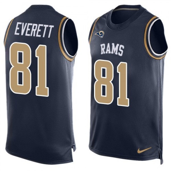 Nike Rams #81 Gerald Everett Navy Blue Team Color Men's Stitched NFL Limited Tank Top Jersey