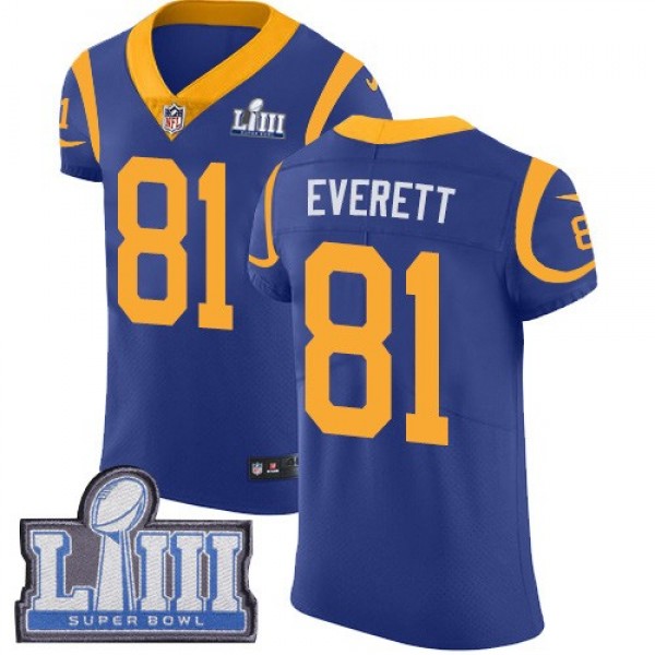 Nike Rams #81 Gerald Everett Royal Blue Alternate Super Bowl LIII Bound Men's Stitched NFL Vapor Untouchable Elite Jersey
