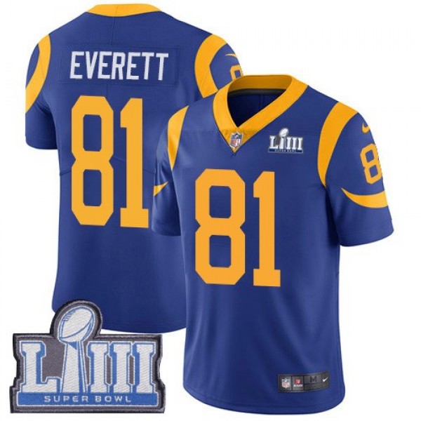 Nike Rams #81 Gerald Everett Royal Blue Alternate Super Bowl LIII Bound Men's Stitched NFL Vapor Untouchable Limited Jersey