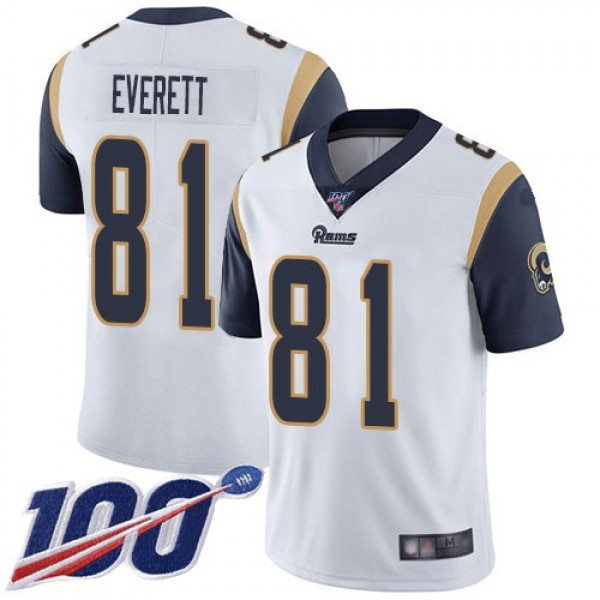Nike Rams #81 Gerald Everett White Men's Stitched NFL 100th Season Vapor Limited Jersey