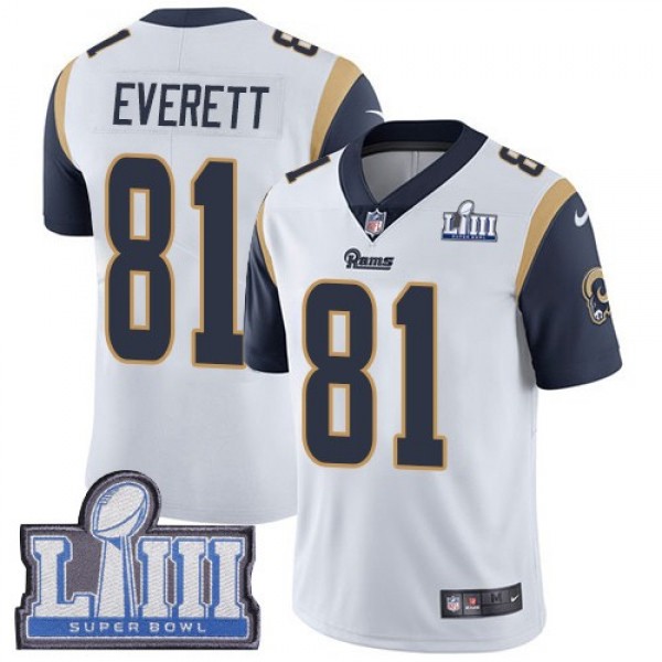 Nike Rams #81 Gerald Everett White Super Bowl LIII Bound Men's Stitched NFL Vapor Untouchable Limited Jersey
