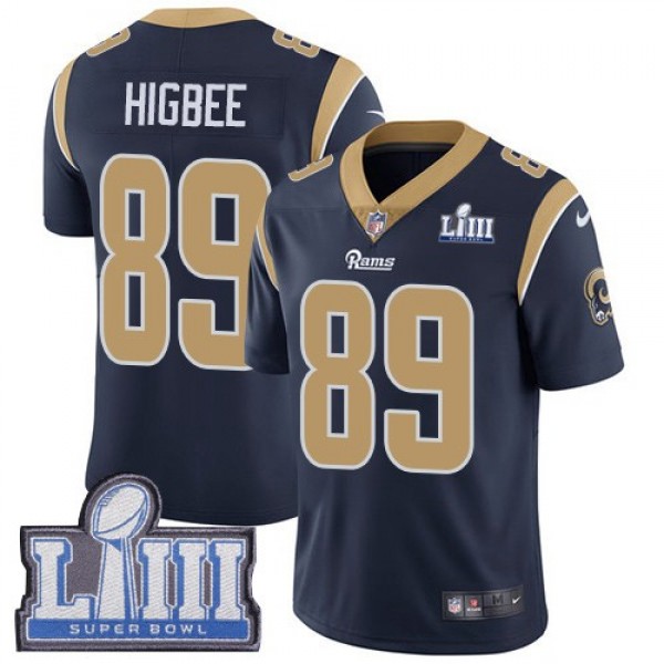 Nike Rams #89 Tyler Higbee Navy Blue Team Color Super Bowl LIII Bound Men's Stitched NFL Vapor Untouchable Limited Jersey