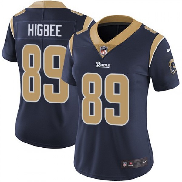 Women's Rams #89 Tyler Higbee Navy Blue Team Color Stitched NFL Vapor Untouchable Limited Jersey