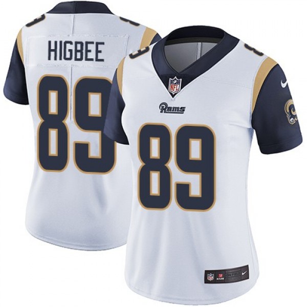 Women's Rams #89 Tyler Higbee White Stitched NFL Vapor Untouchable Limited Jersey